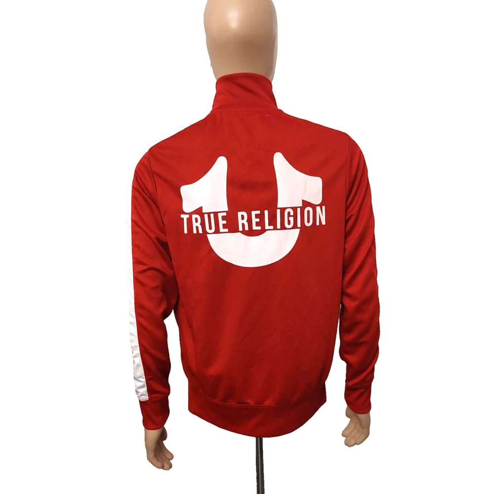 True Religion Brand Jeans Red & White Men's Sport Track Jacket Sz S NWOT